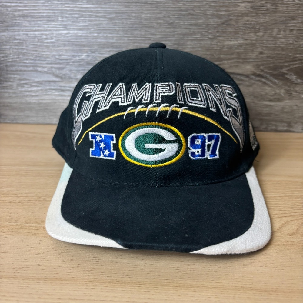 Vintage Green Bay Packers Hat Snap Back Black Sports Specialties NFL Football